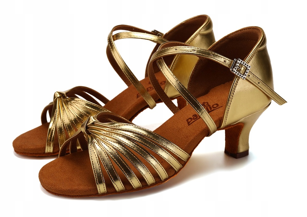 BUTY DO TAŃCA TANECZNE POŁYSKUJĄCE ZŁOTE 5,5cm