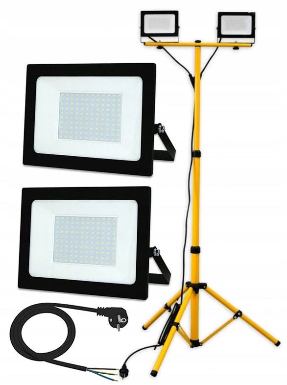 Галогенный светодиодный прожектор 2x 100W + штатив шнур