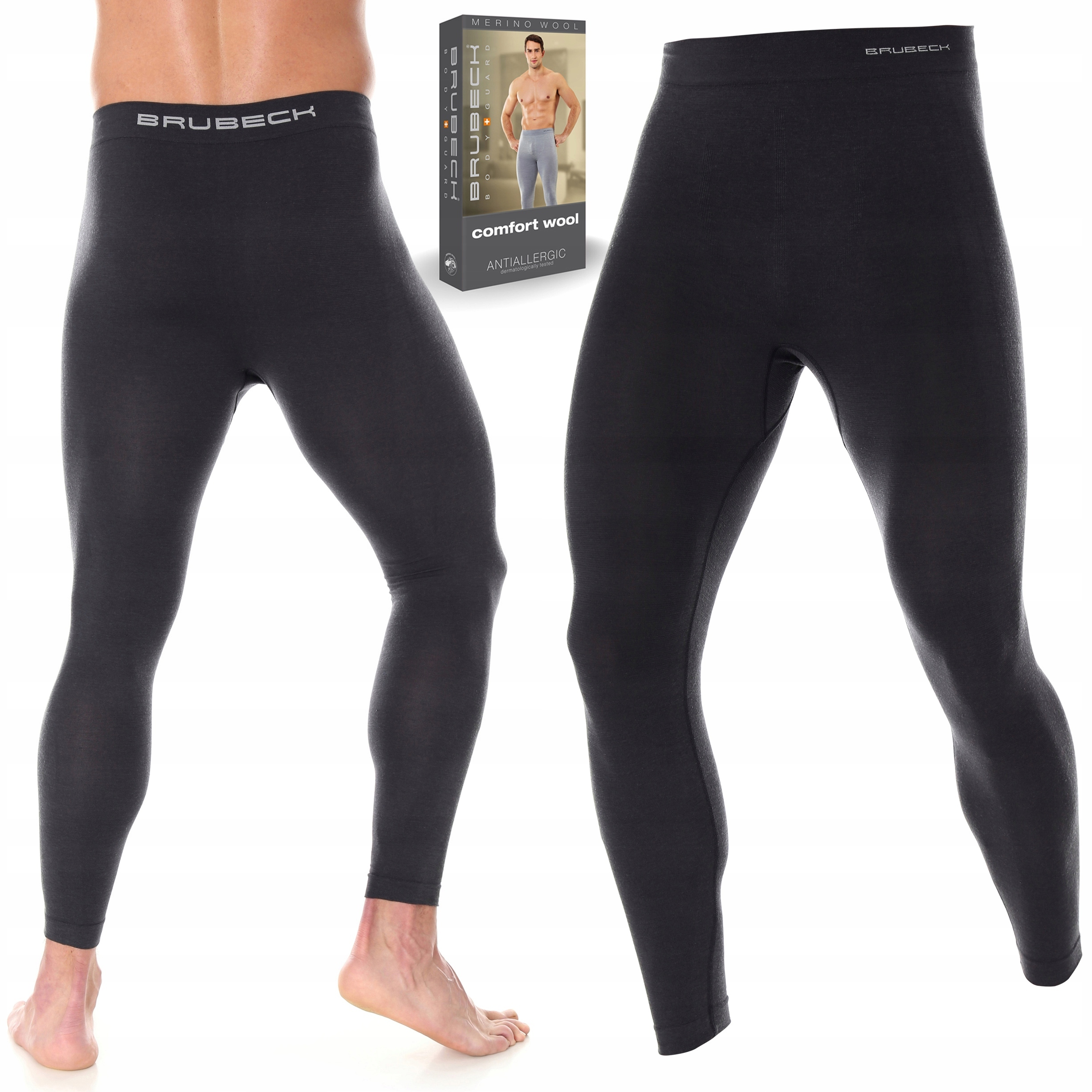 Vlněné Spodky Brubeck Merino Termoaktivní kalhoty Pánské Grafitové L