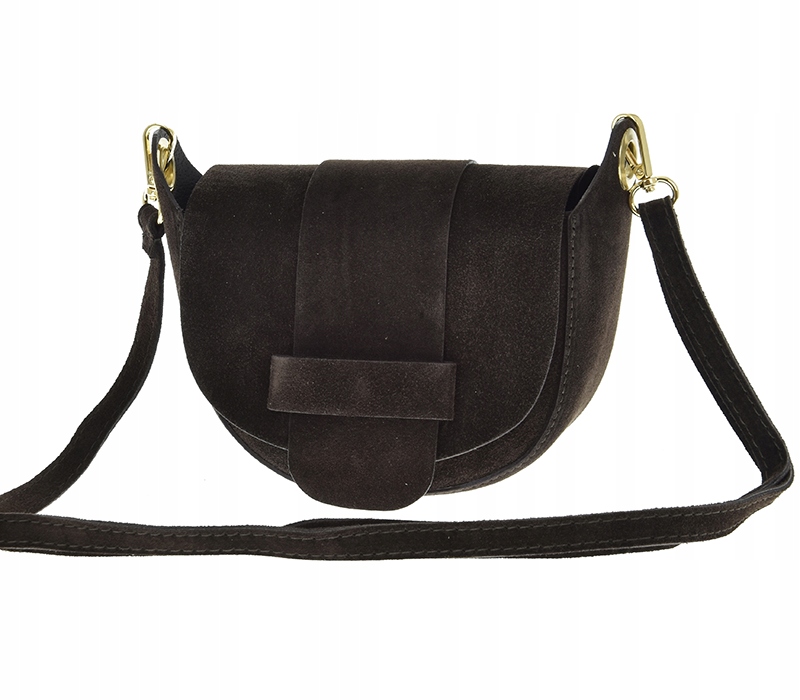 Čokoládová semišová kožená dámská kabelka hnědá italská kabelka přes rameno