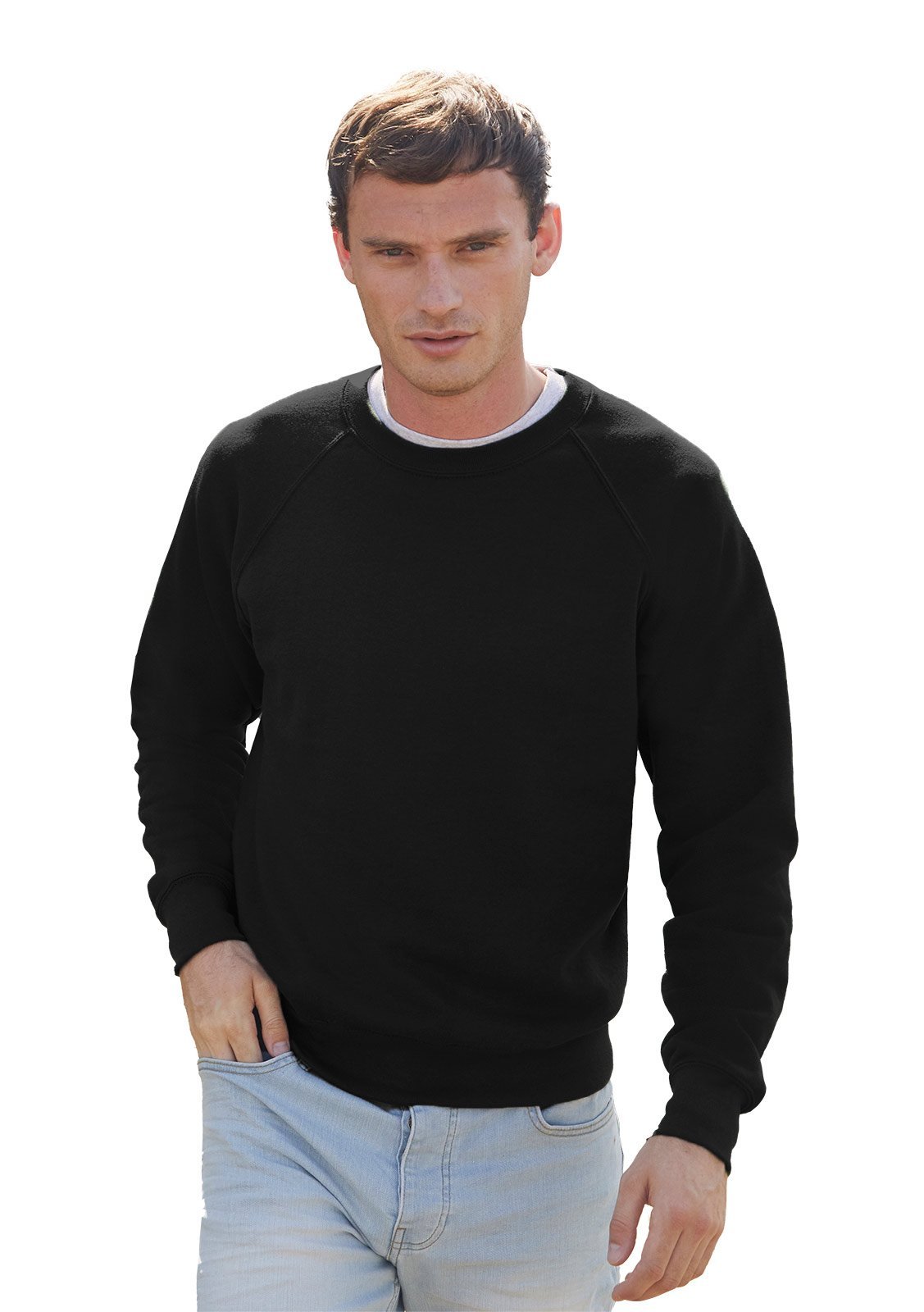 

Męska bluza Fruit raglan Bawełna Klasyk czarna S