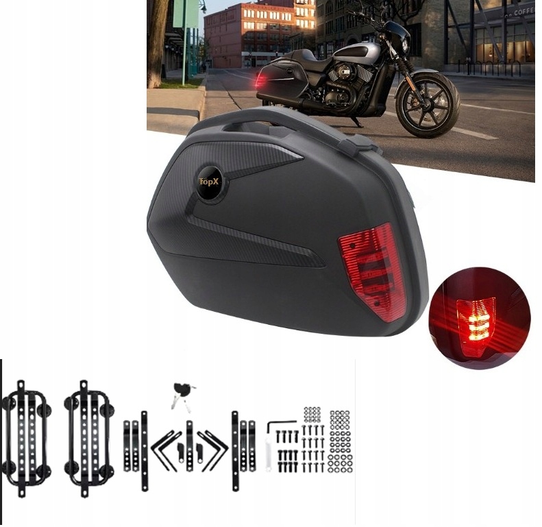 Boční Kufry Abs Stop Světlo Univerzální Rámy Suzuki DL Vstrom Sv Gsf