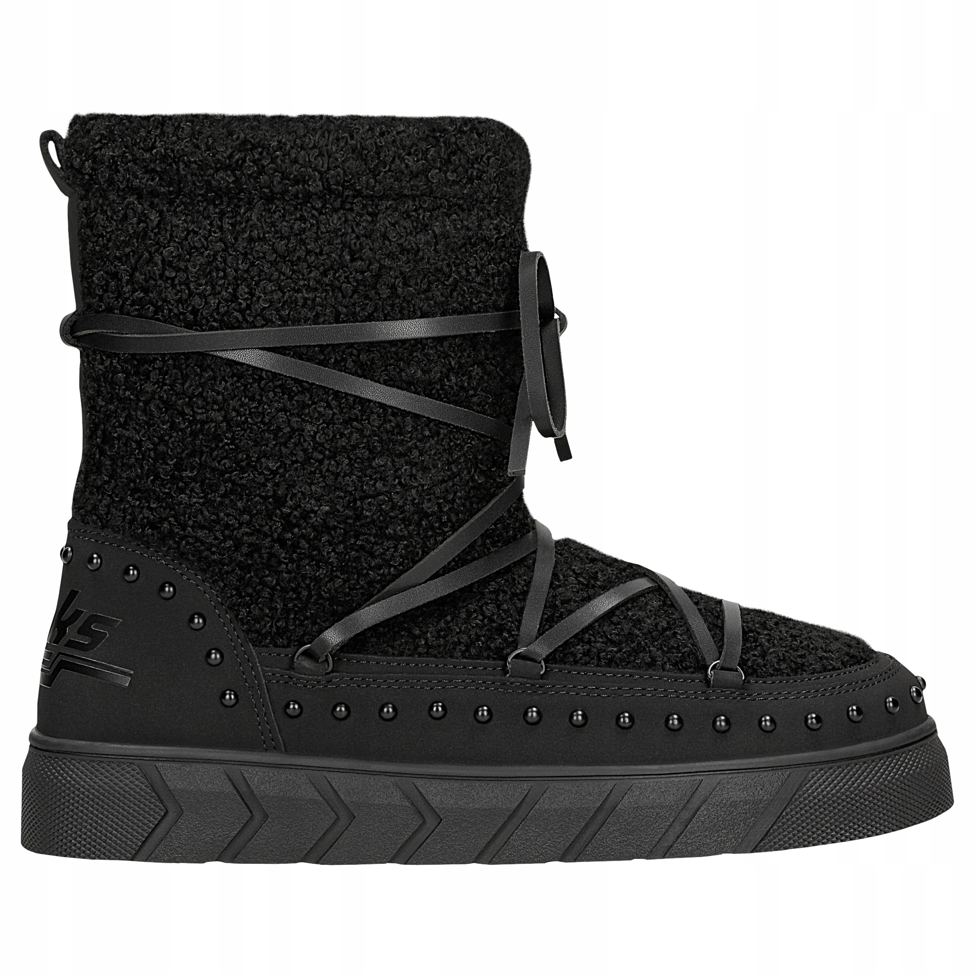 Dámské zateplené boty Černé Relaks sněhule s kožešinou beránek vel.