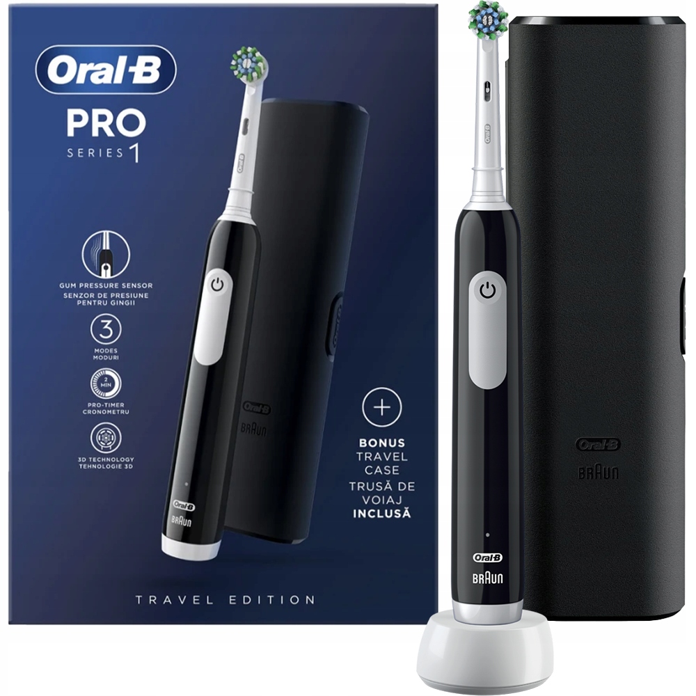Elektryczna Szczoteczka Do Zębów Oral-b Pro Series 1 Czarna 3 Tryby Etui