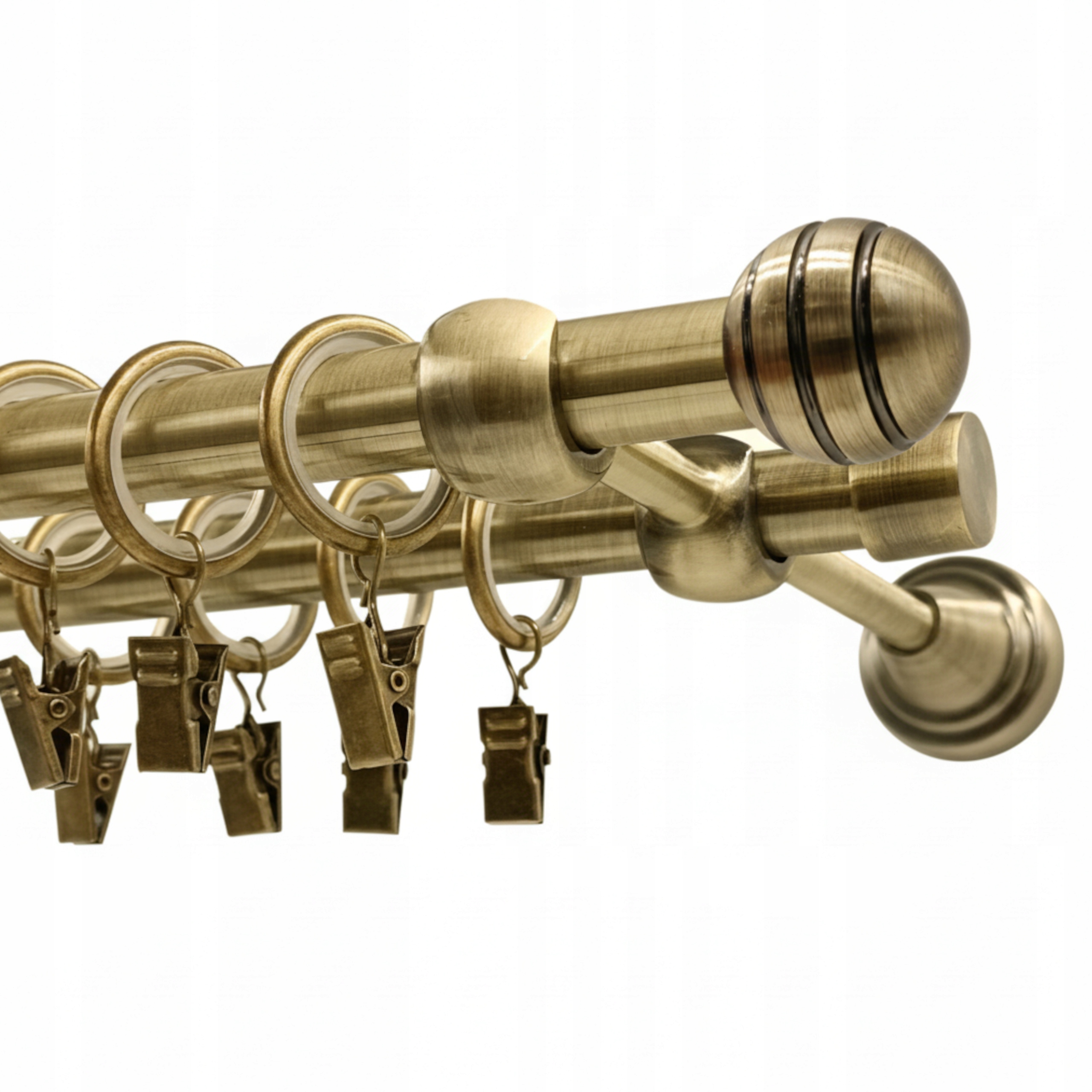 Garnýž Dvojitá Kovová Fréza 16 mm Zlato Antik 320 cm