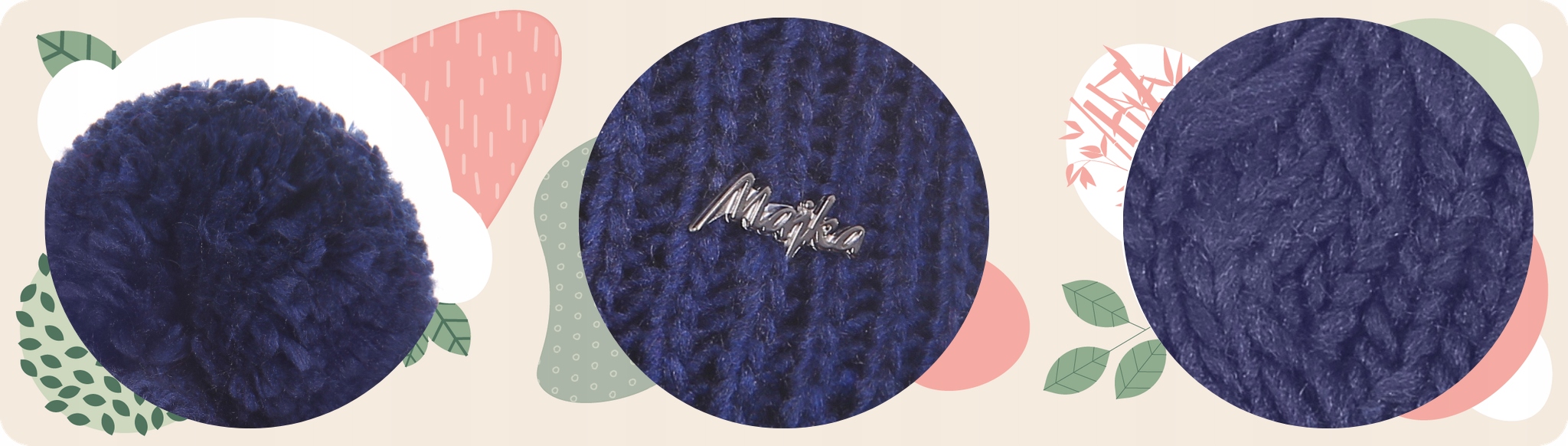 NIEBIESKA CZAPKA DAMSKA ZIMOWA Z POMPONEM WYWIJANA CIEPŁA NA ZIMĘ MAJKA Rodzaj beanie