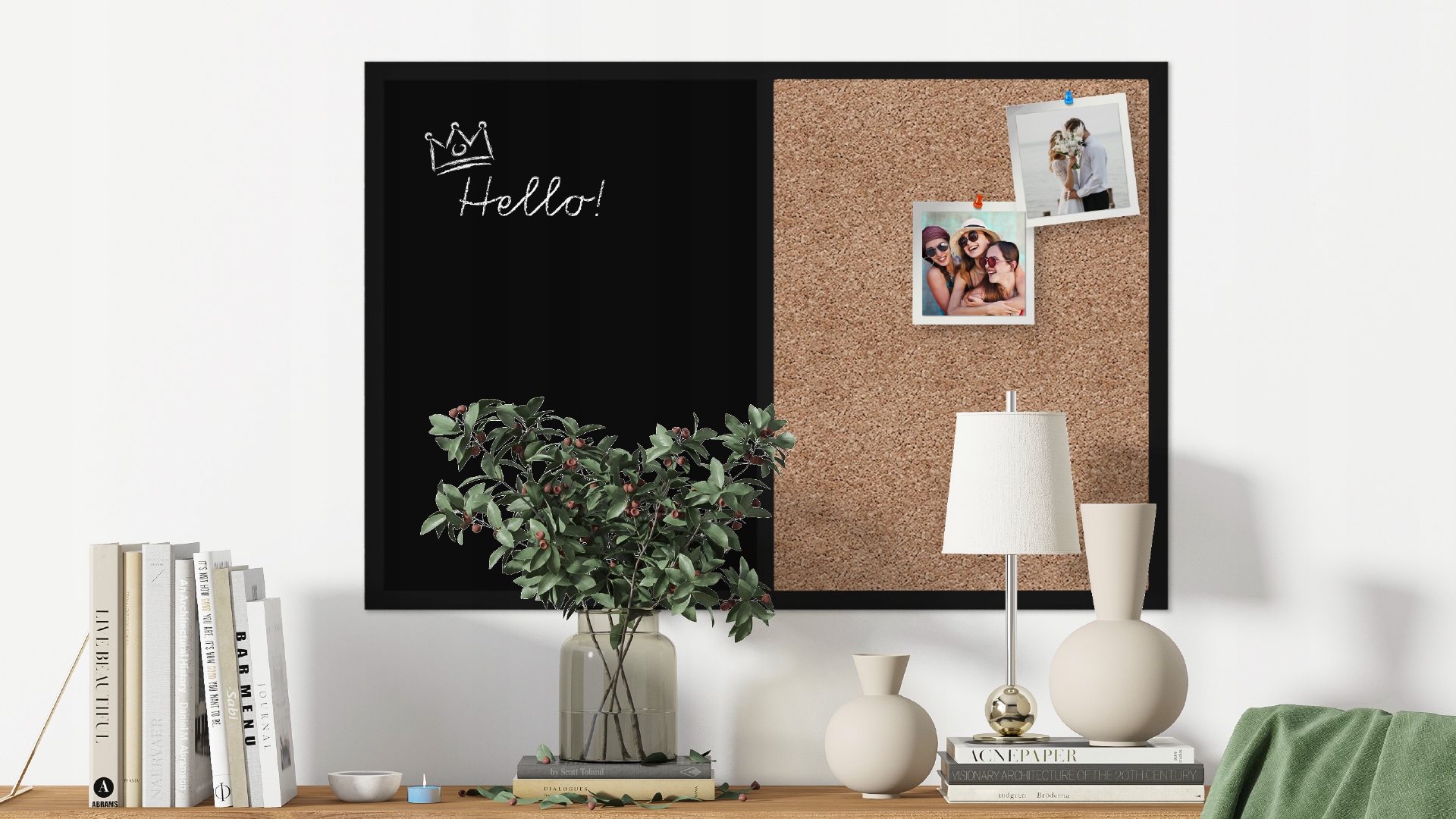 Tablica COMBI korkowa czarna magnetyczna 60x40 cm Kod producenta TMK64_0001+MSMIX30/10+PIN50