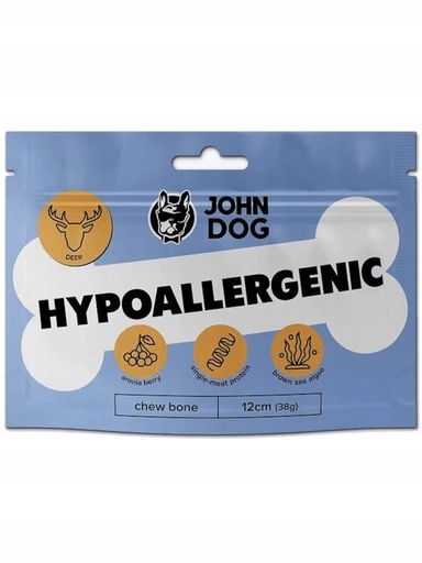 4x JohnDog Kost Hypoallergenic Jelení kůže 12 cm