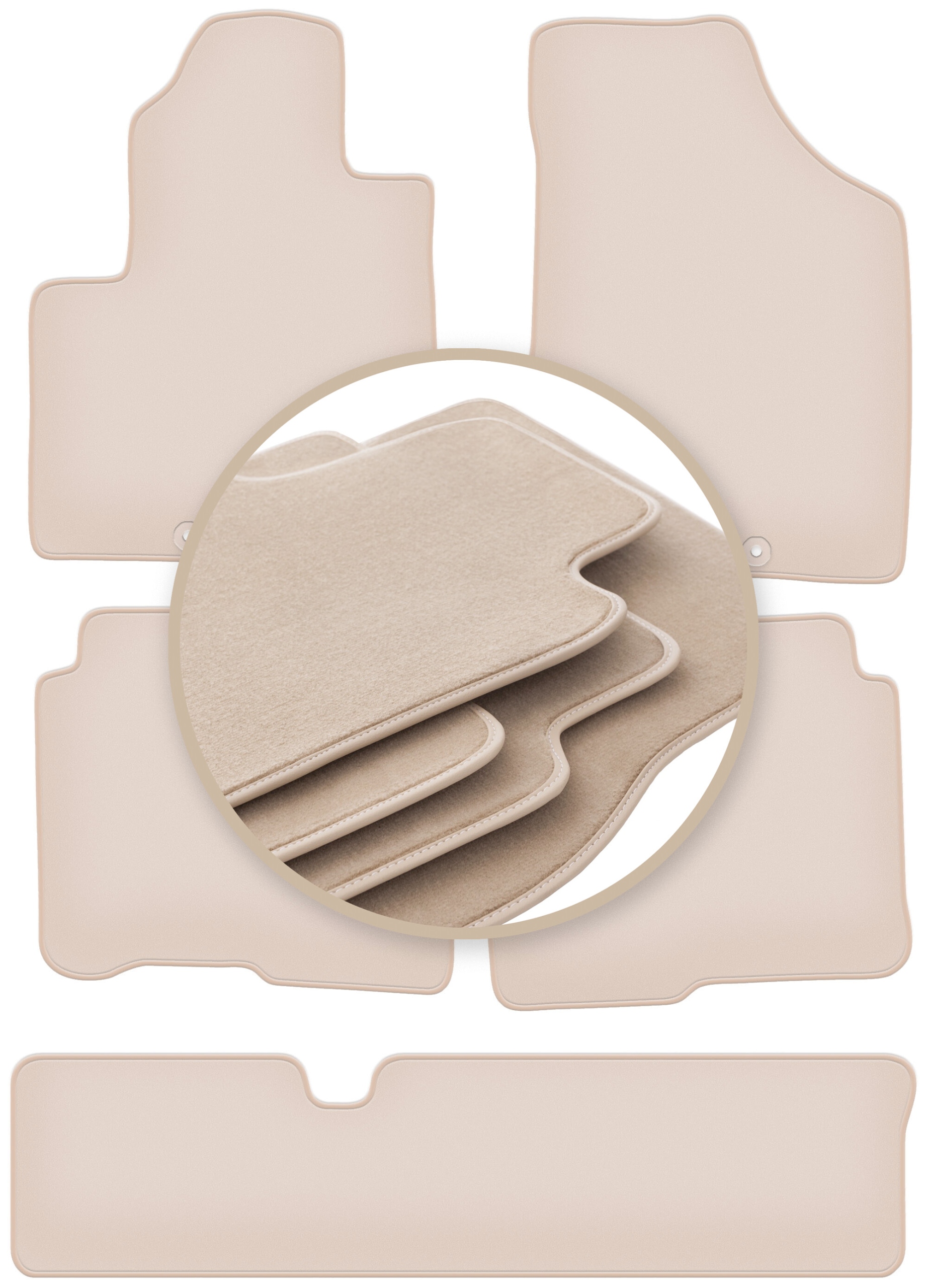 Velúrové koberčeky 10 mm Premium pre: Hyundai SantaFe II 7 osôb 2006-2012