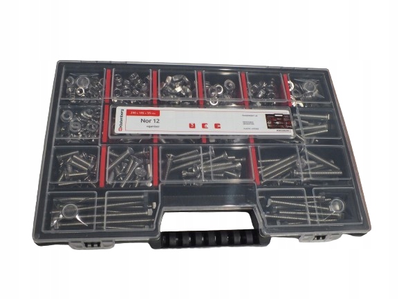 Zestaw śruba nakrętka podkładka nierdzewna 550 szt. A2 nierdzewne M6