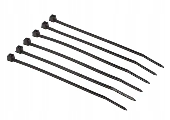 OPASKI OBEJMY TRYTKI TRYTYTKI ZACISKOWE KABLOWE UV CZARNE 4,8X370mm NYLON Szerokość 4.8 mm