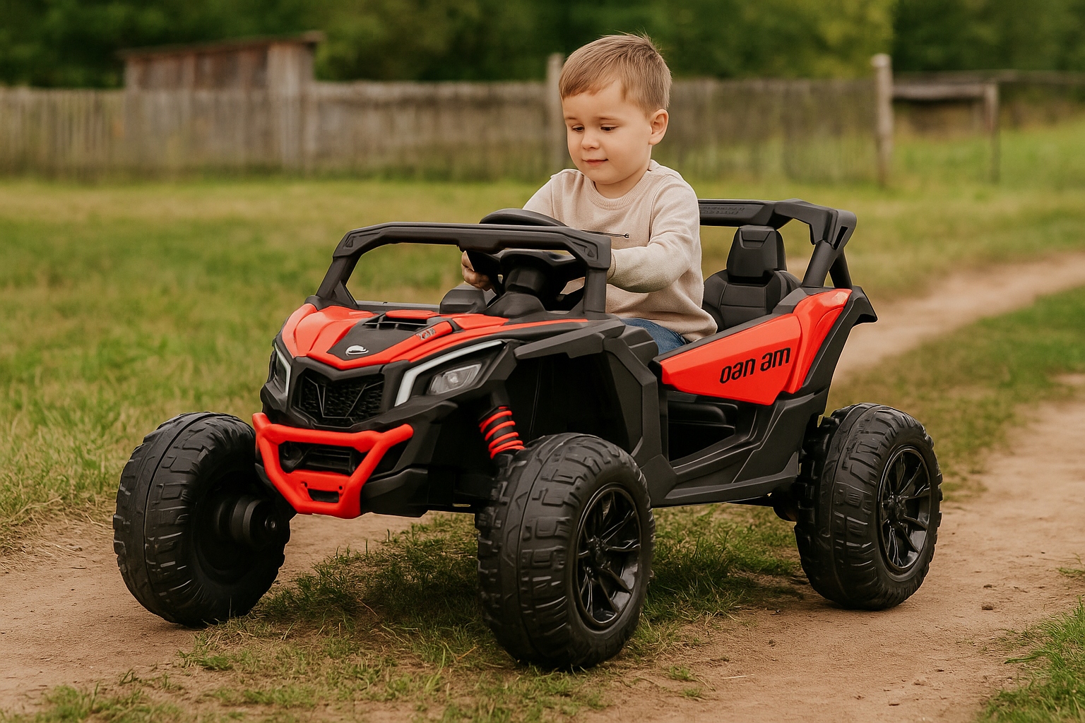 Auto na akumulator pilot skóra EVA 4x4 180W MAVERIK CAN-AN czerwony PRAWKO
