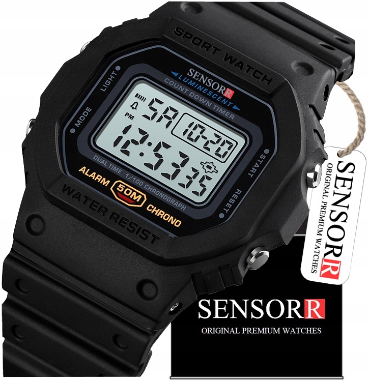 Sportovní Pánské Hodinky Odolný Proti Otřesům Vodotěsný Jasný Led Displej Sensorr