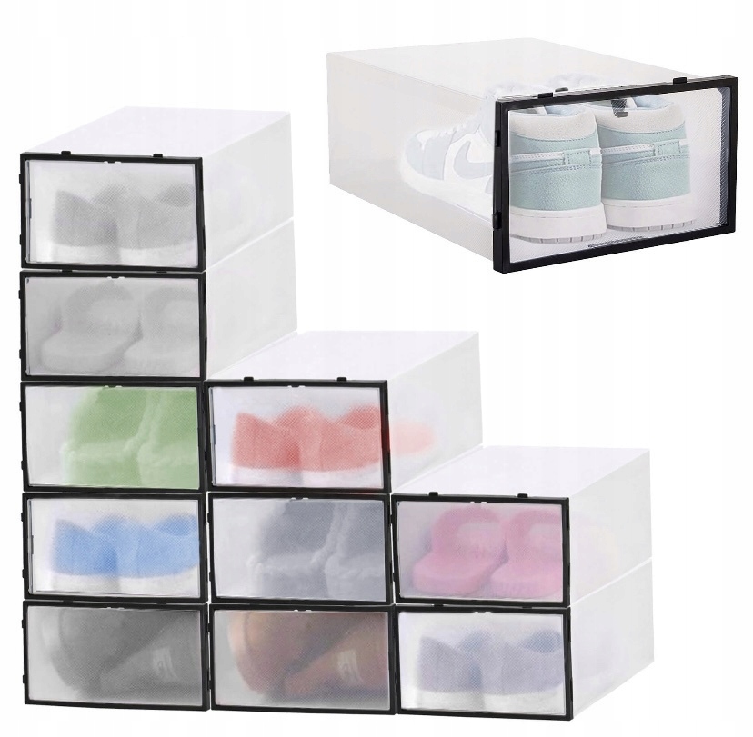 

10x Pudełko na Buty Organizer Pojemnik z Klapą