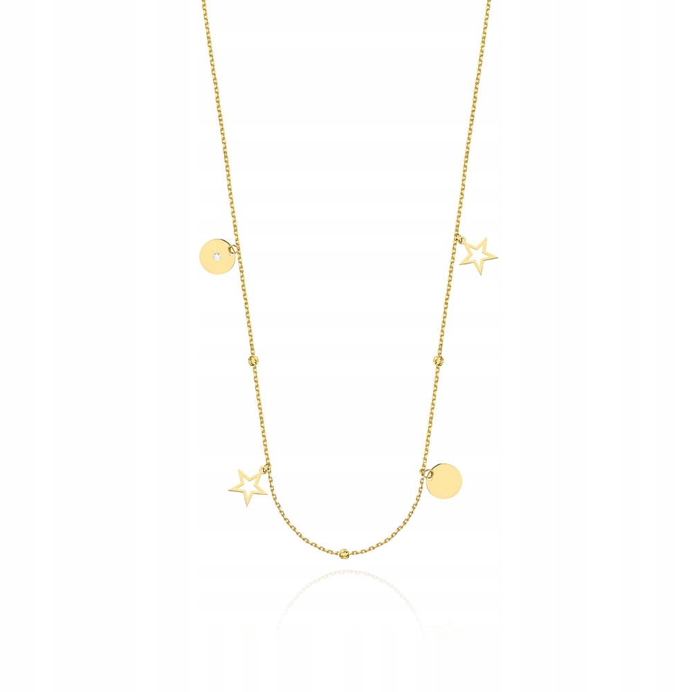 

Łańcuszek Naszyjnik Złoty Z Brylantem Celebrytka