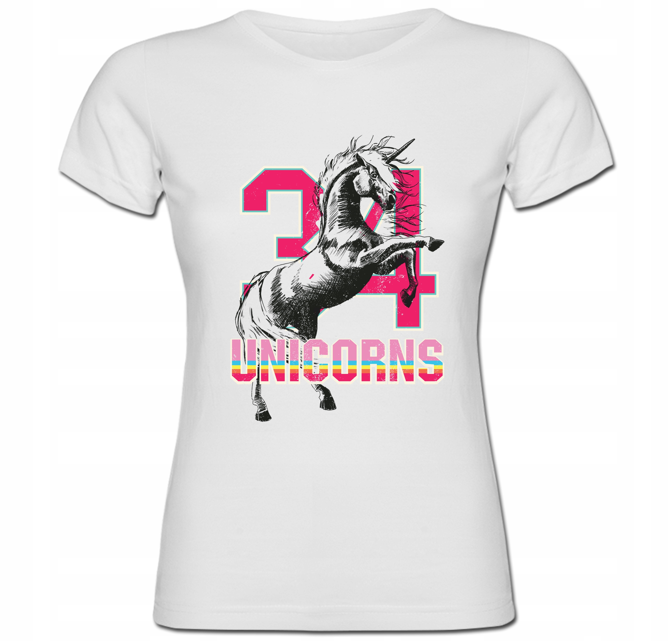 

Tshirt unicorn koszulka jednorożec kolory pastel M