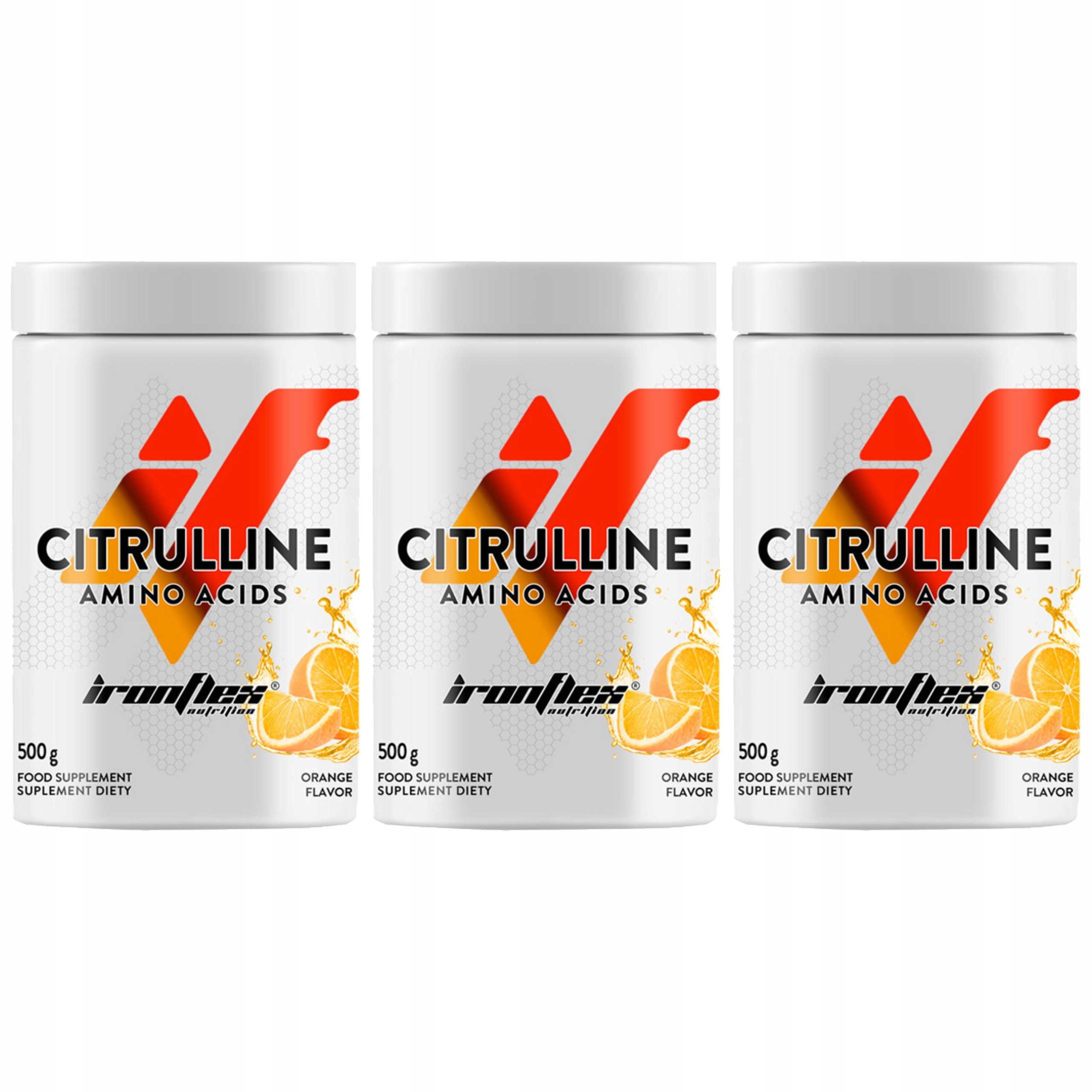 3x Citrulin jablečný 500 g Citrulline Malate Předtréninková pumpa Ironfl