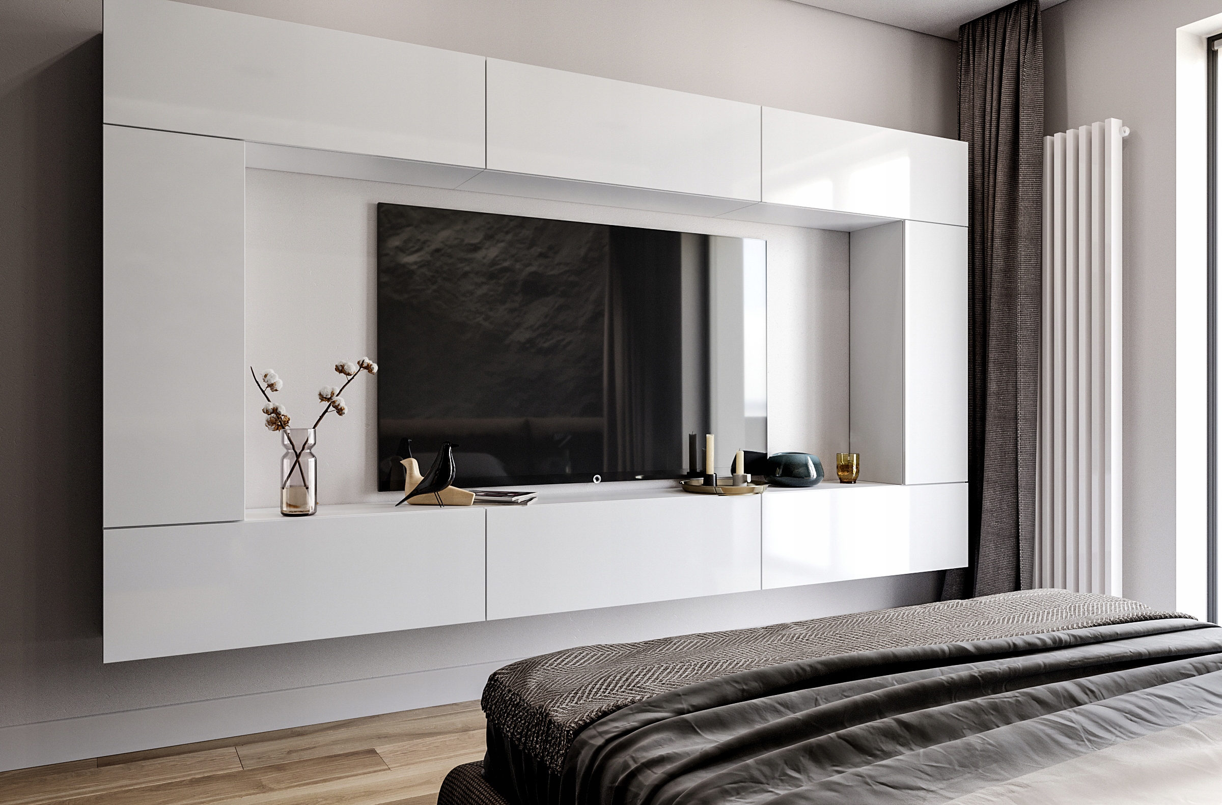 

Białe Meble Pokojowe Meblościanka Salon Premium