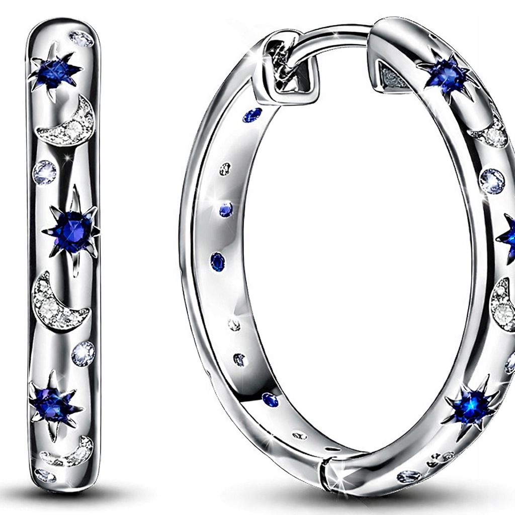 Stříbrné náušnice anglická kolečka měsíc stříbro o ryzosti 925 originální