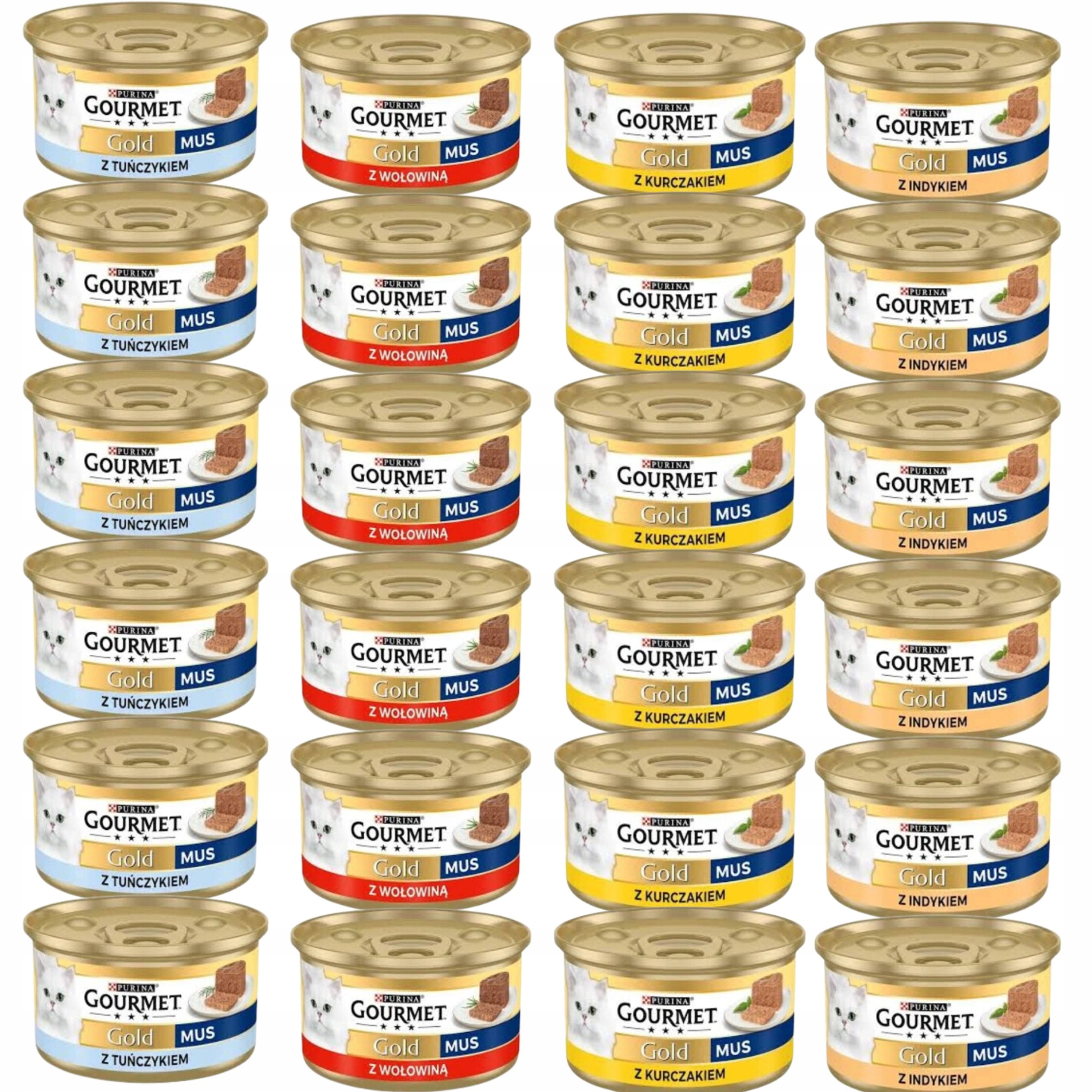 Levně Krmivo Gourmet Gold Pěna Mix Hovězí tuňák Krůta kuře 85 g 48 ks