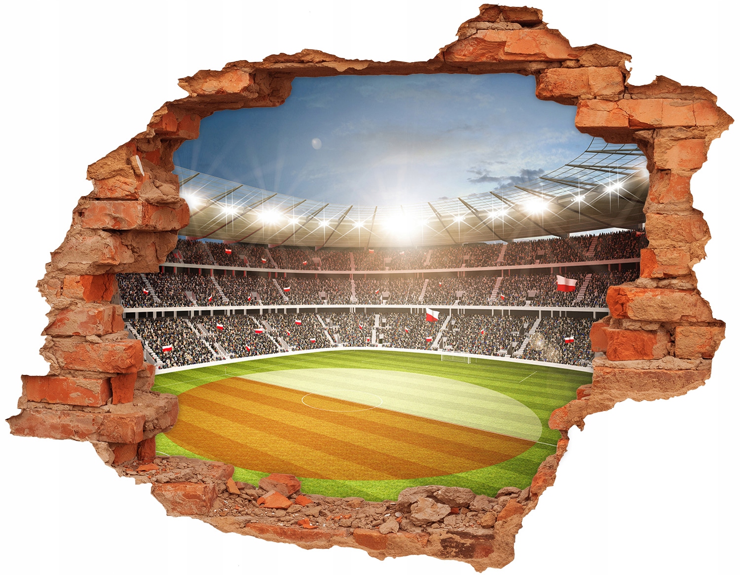 

Fototapeta dziura na ścianę 3d Stadion Polska