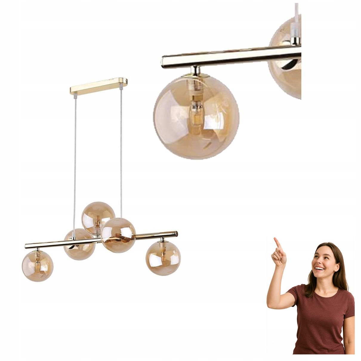 Závesná lampa Estera Gold 4549 Tk Lighting