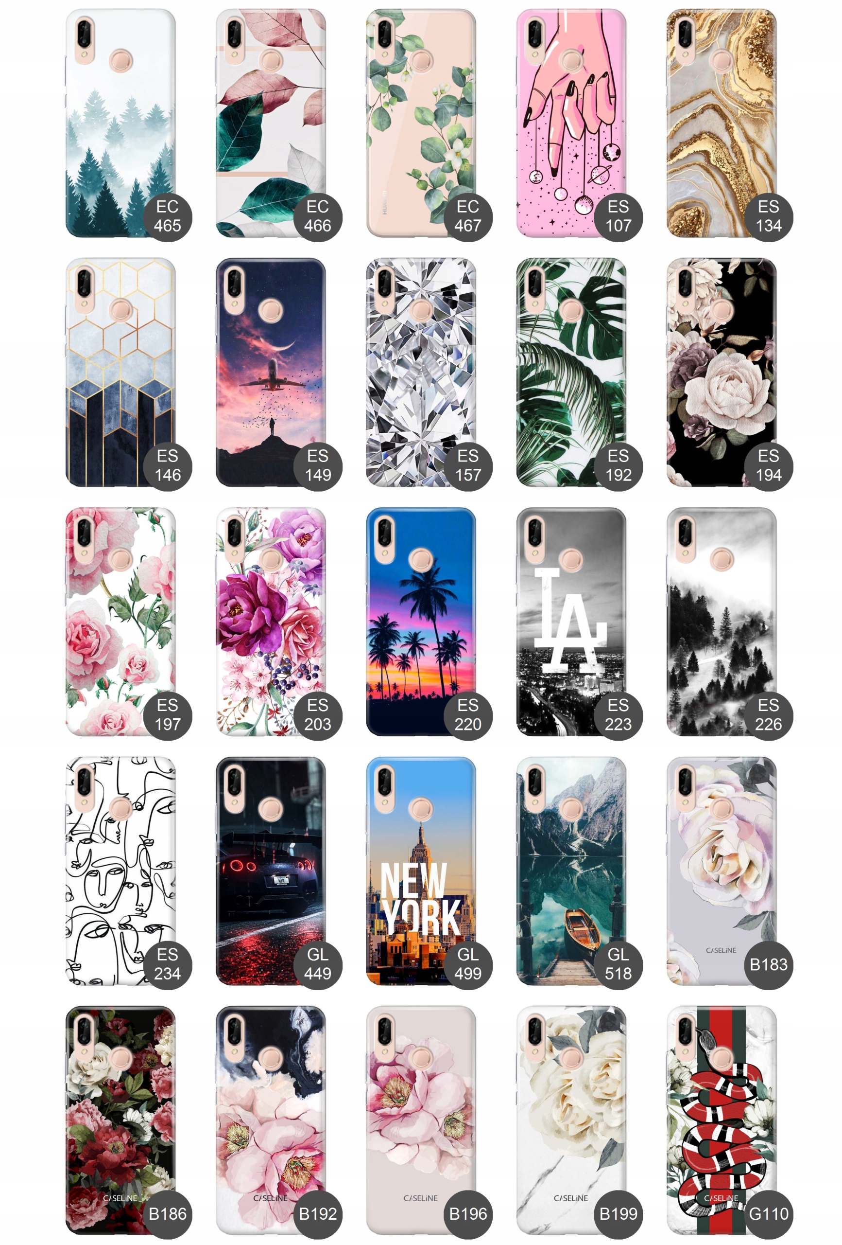 Etui do Huawei P20 LITE case guma wzory