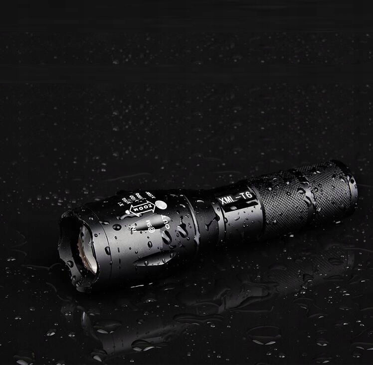 ZESTAW 3x MOCNA LATARKA TAKTYCZNA LED CREE ZOOM XML-T6 + 2x Q5 WODOODPORNA Model XML-T6