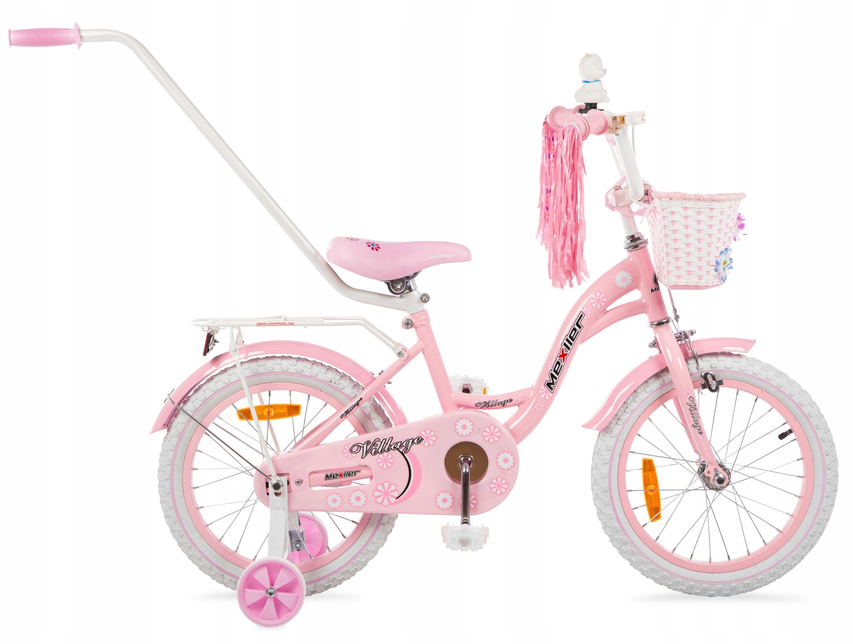Rowerek dziecięcy 16" Mexller Village Rower dla dziewczynki prowadnik