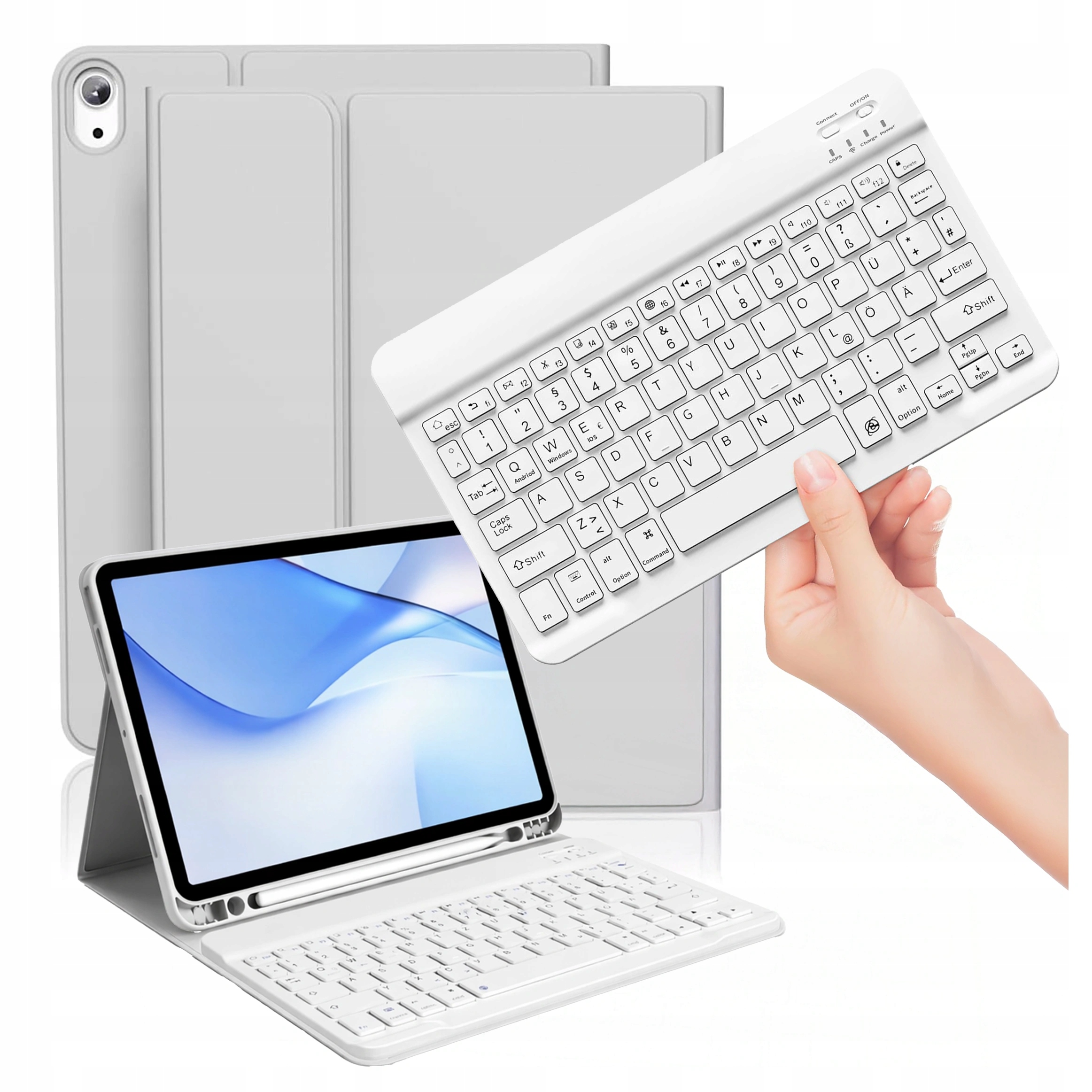 Pouzdro pro iPad 11" 2025 10.9" 2022, pouzdro s Bt klávesnicí, místo pro dotykové pero