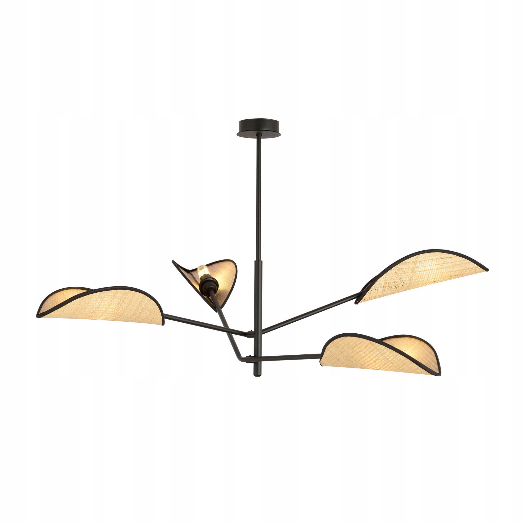 Lampa sufitowa 4xE14 10W Vene 4 Black/rattan, wiklina Emibig