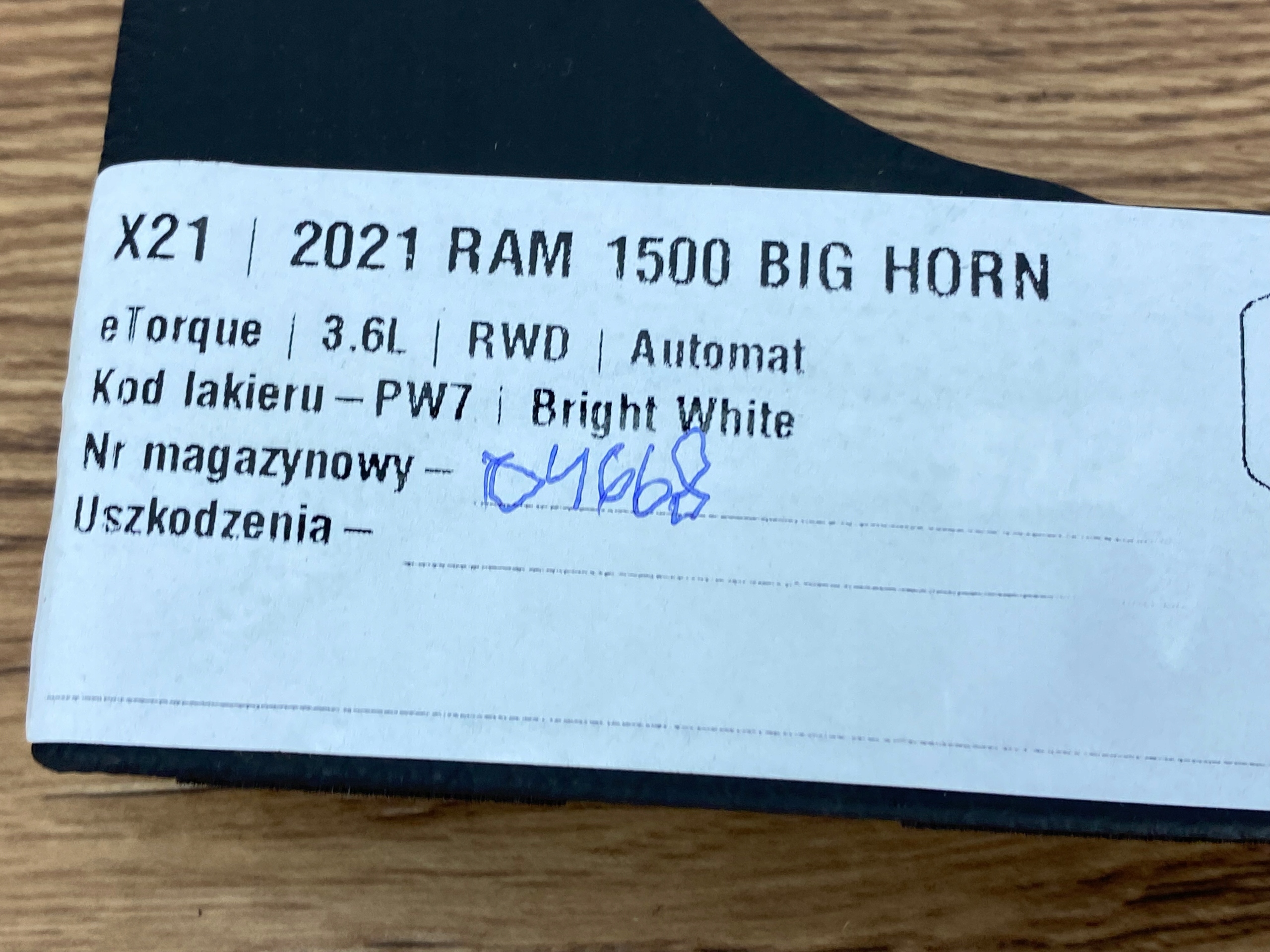 fedél fedél dekor deski Dodge Ram 1500 2019+