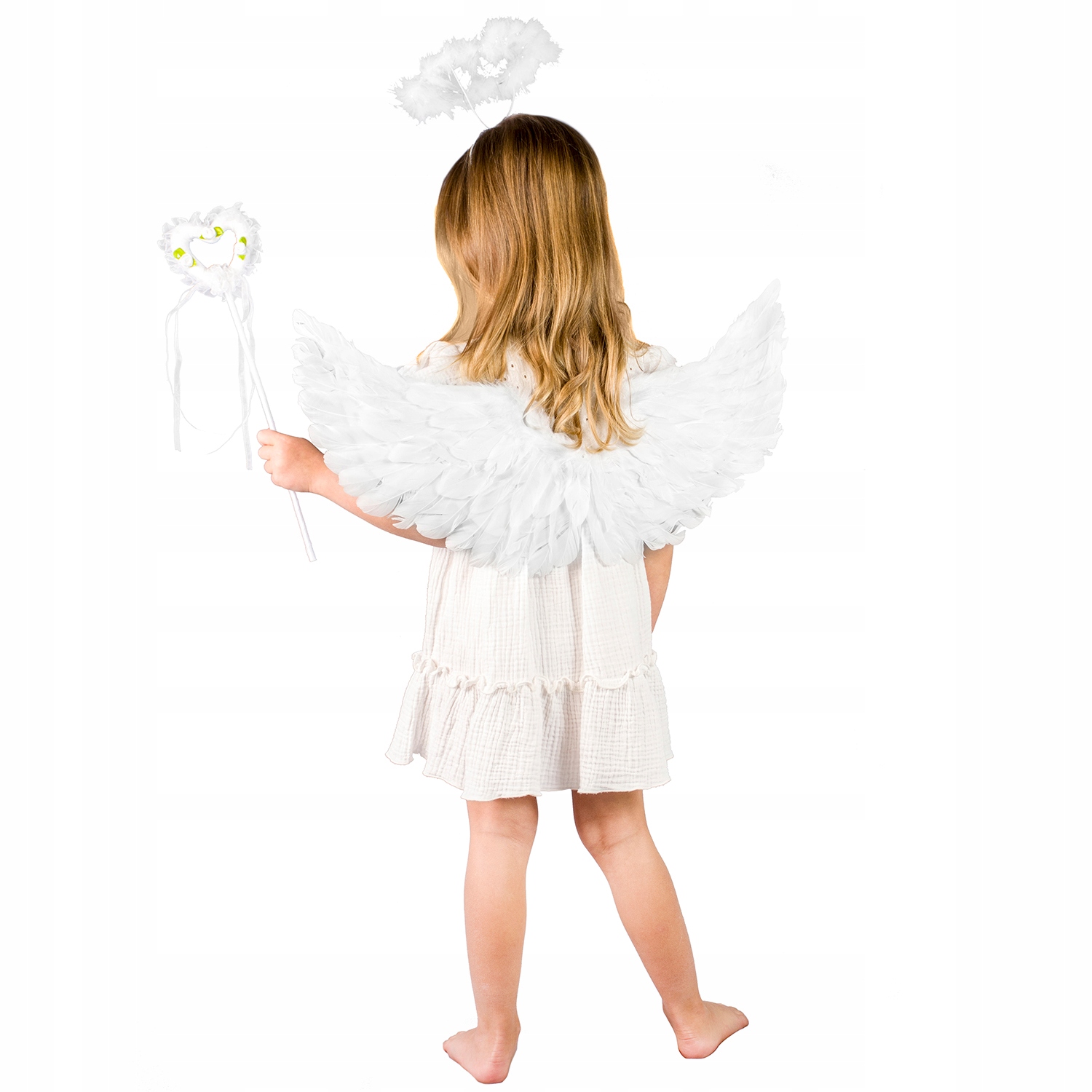 DUŻY ZESTAW STRÓJ ANIOŁA DZIEWCZYNKI CHŁOPCA SKRZYDŁA AUREOLA PRZEBRANIE Marka inna marka