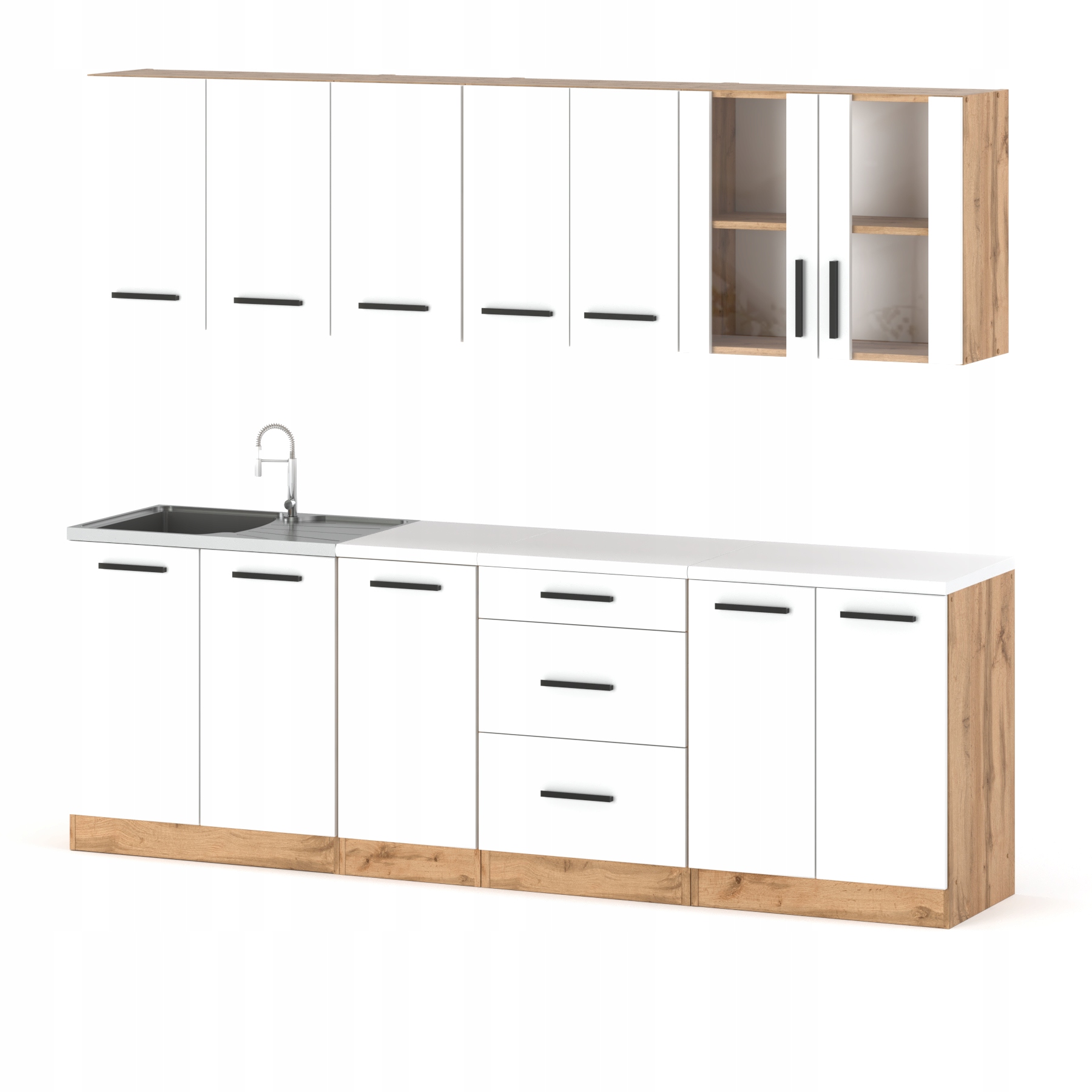 Meble kuchenne Zestaw mebli kuchennych Kuchnia REMO 2.6m KOLORY KW Montaż meble do samodzielnego montażu