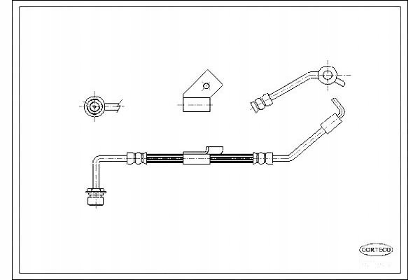 Corteco тормозной шланг FORD TRANSIT 2.5 DI (EBS