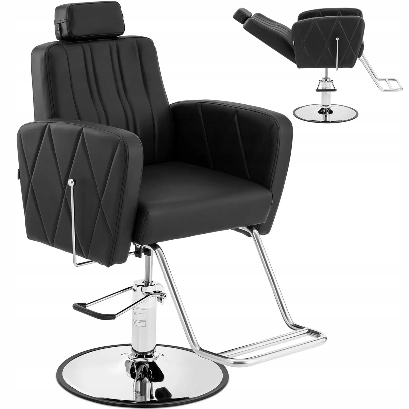 Barberské kosmetické křeslo s podnožkou Physa Dudley černé
