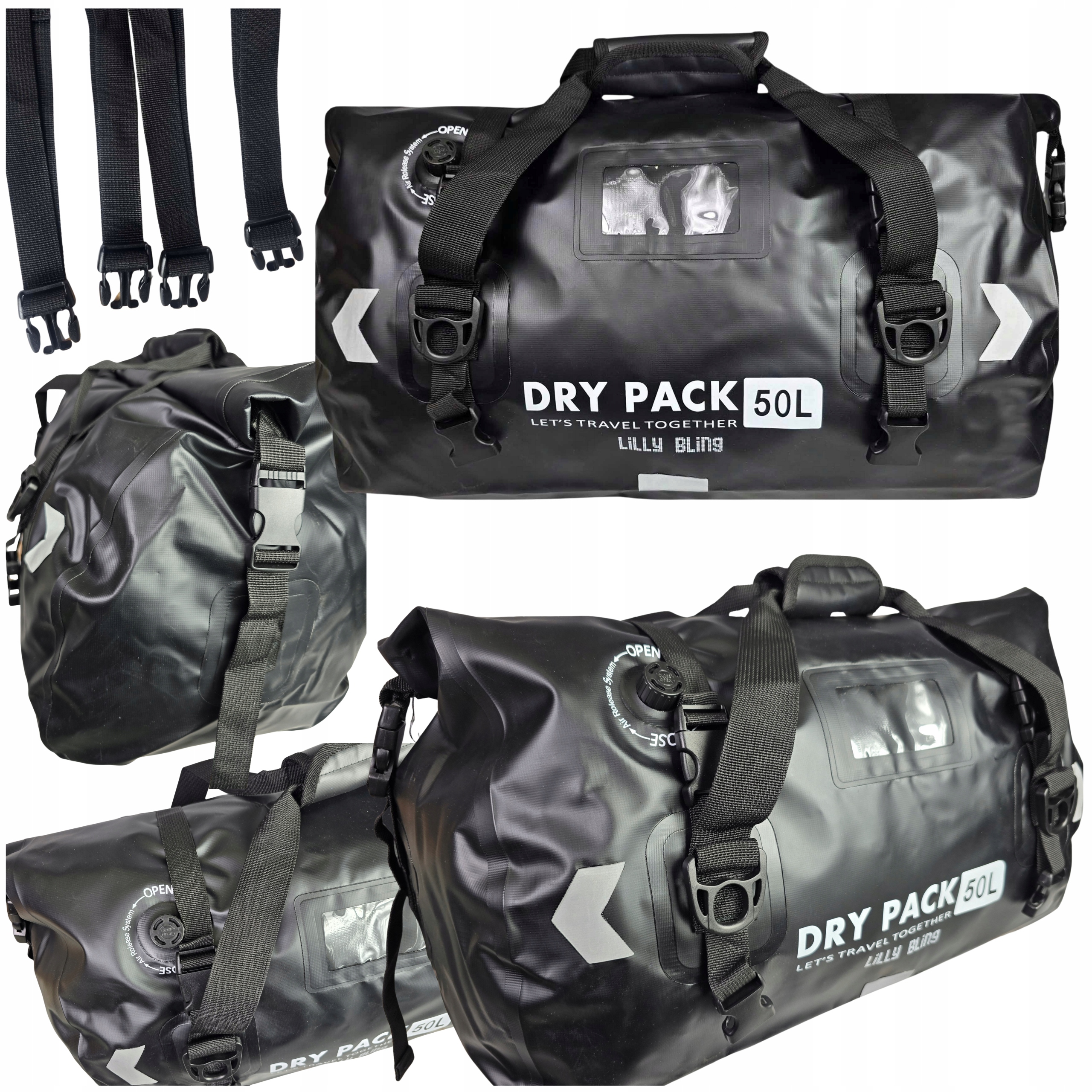 Torba Plecak Wodoszczelna Pvc Na Motocykl Kajak Spływy Żeglarska 50L