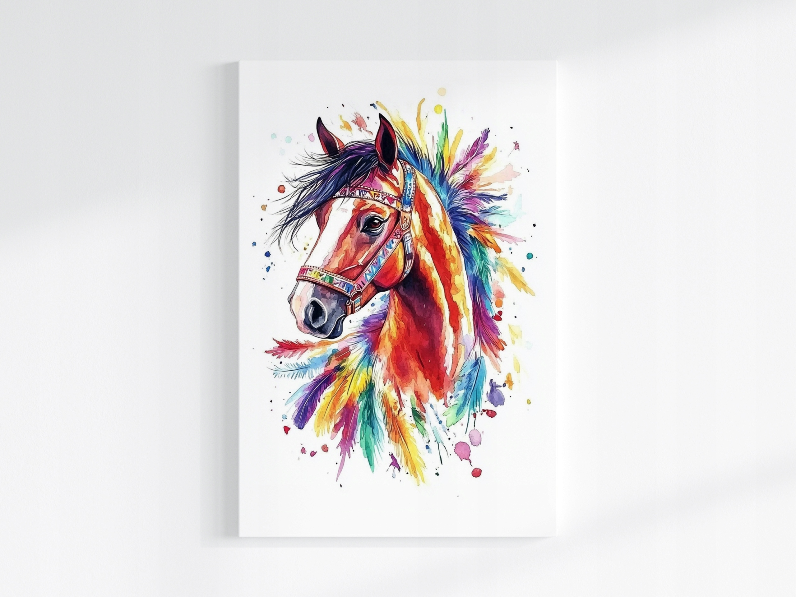 Plakát Grafika Kůň Portrét Pera Boho Splash Art 80x120