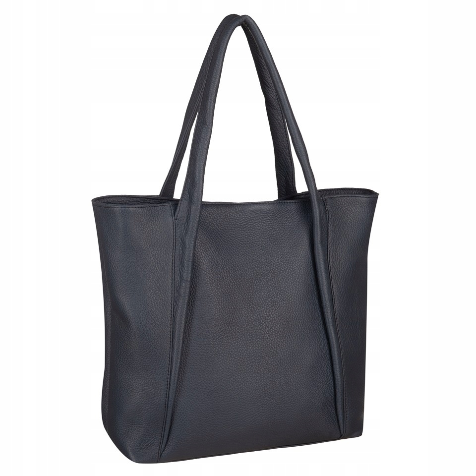 GRANATOWA SKÓRZANA TOREBKA WŁOSKA TORBA miękka SKÓRA NATURALNA A4