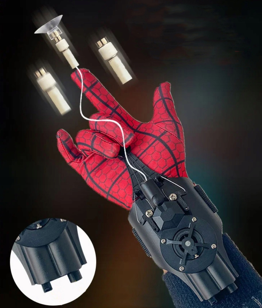 SPIDERMAN WYRZUTNIA SIECI STRZELAJĄCA ZESTAW RĘKAWICA SIEĆ 3M MAGNES USB Marka Regmag