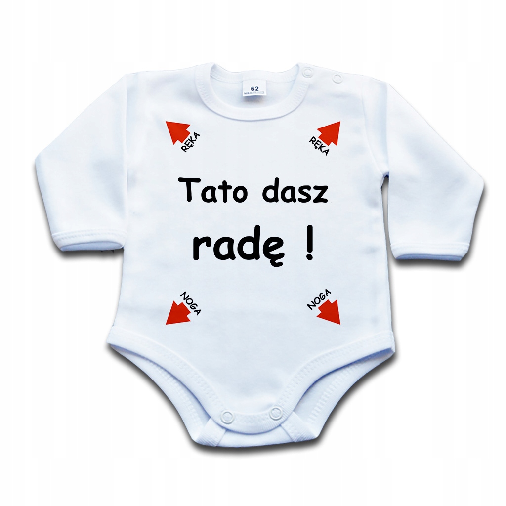 

Tato dasz radę - body niemowlęce - 56 dł