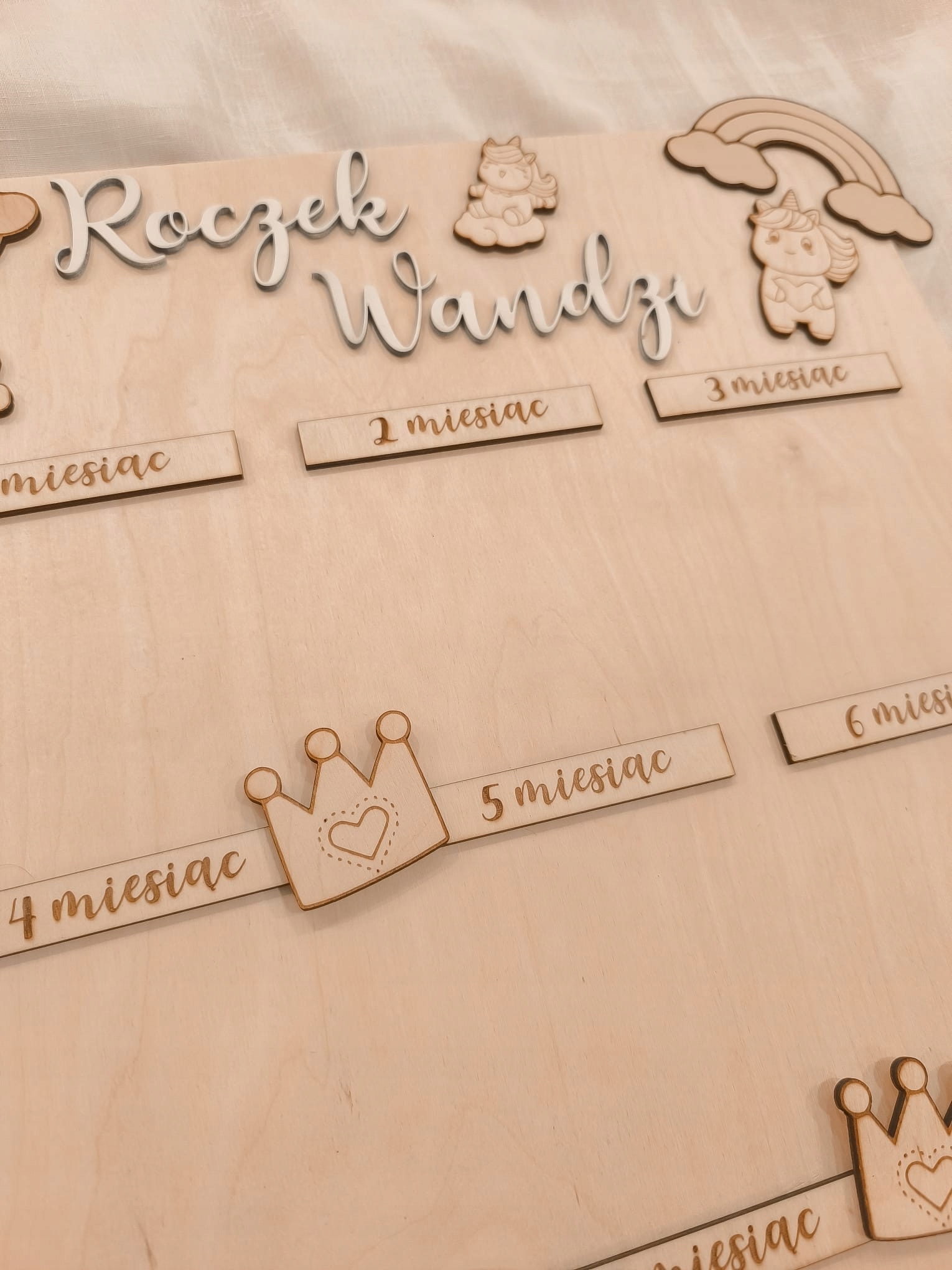 Tablica roczkowa na zdjęcia z ramkami - wzór jednorożec Marka inna