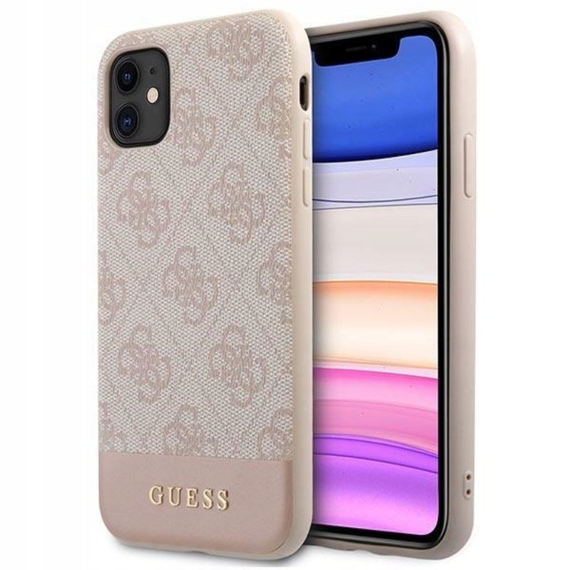 Etui Guess 4G Stripe Collection na iPhone 11 Xr 6,1" różowe Guess