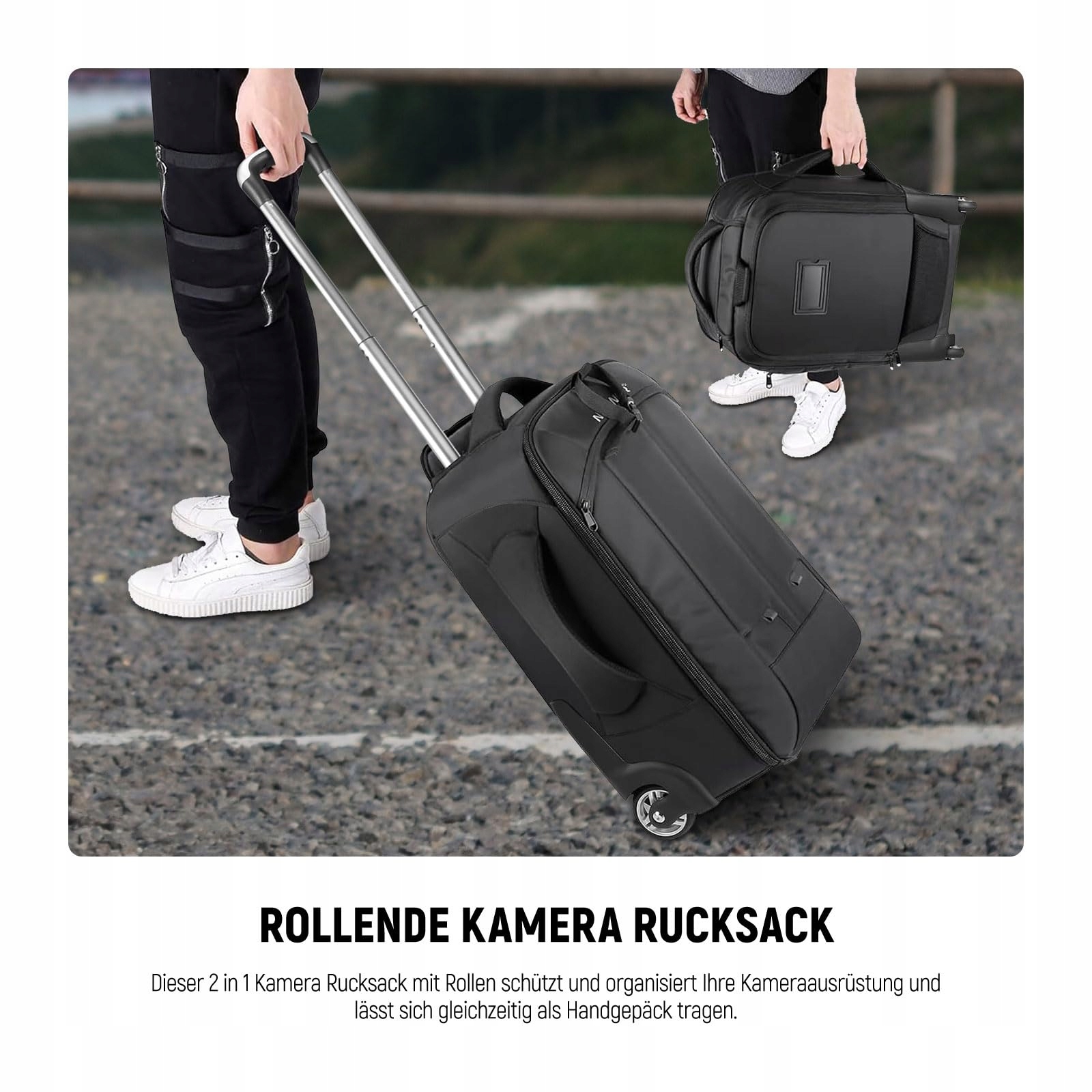 NEEWER Plecak Trolley Na Aparat DSLR Z Kółkami I Przegrodami — miniatura 4
