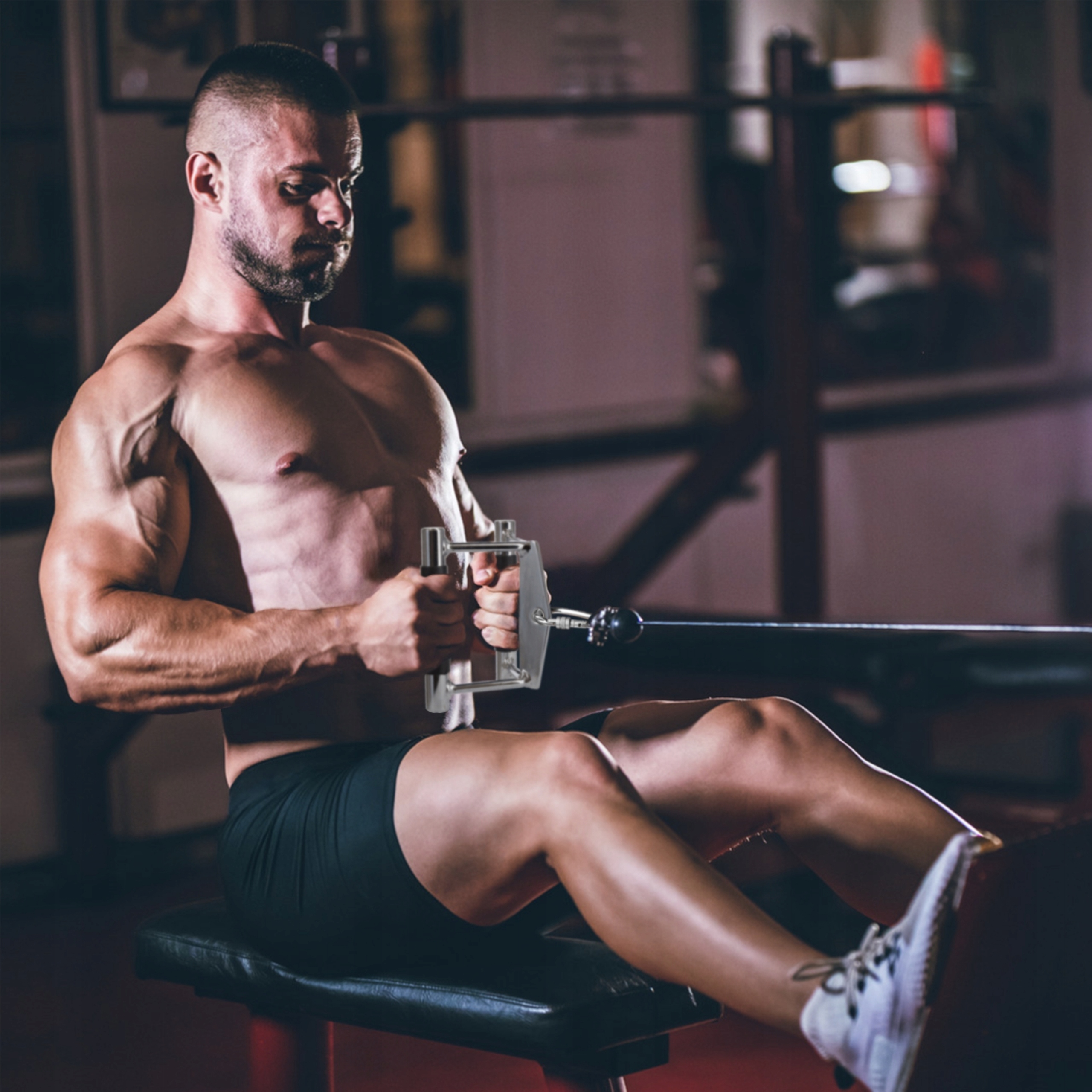 PODWÓJNY TRÓJKĄTNY UCHWYT STAL DO WYCIĄGU TRICEPS Marka Activ/Space