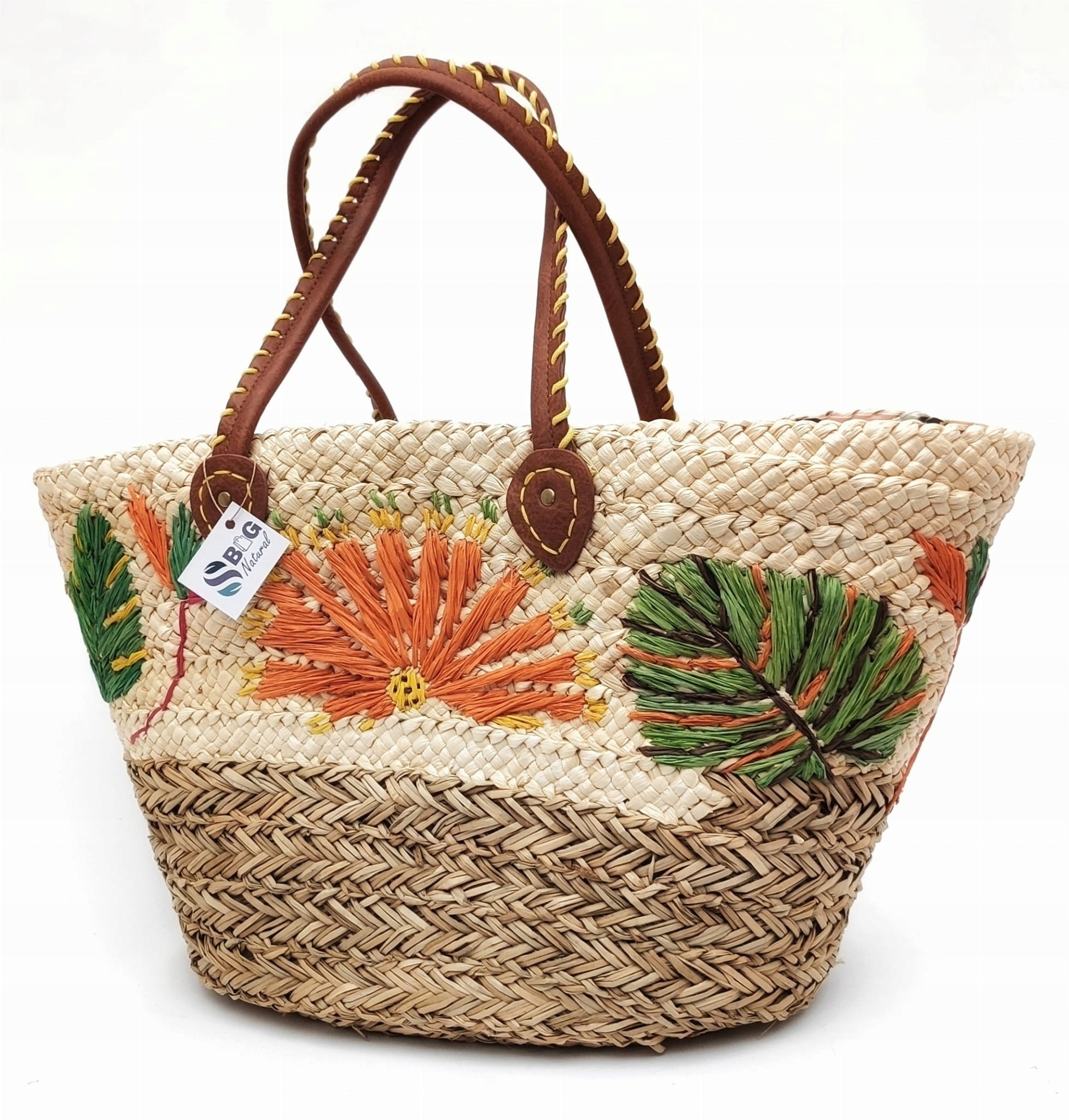 Torebka koszyk duża Z haftem z trawy morskiej Marka inna