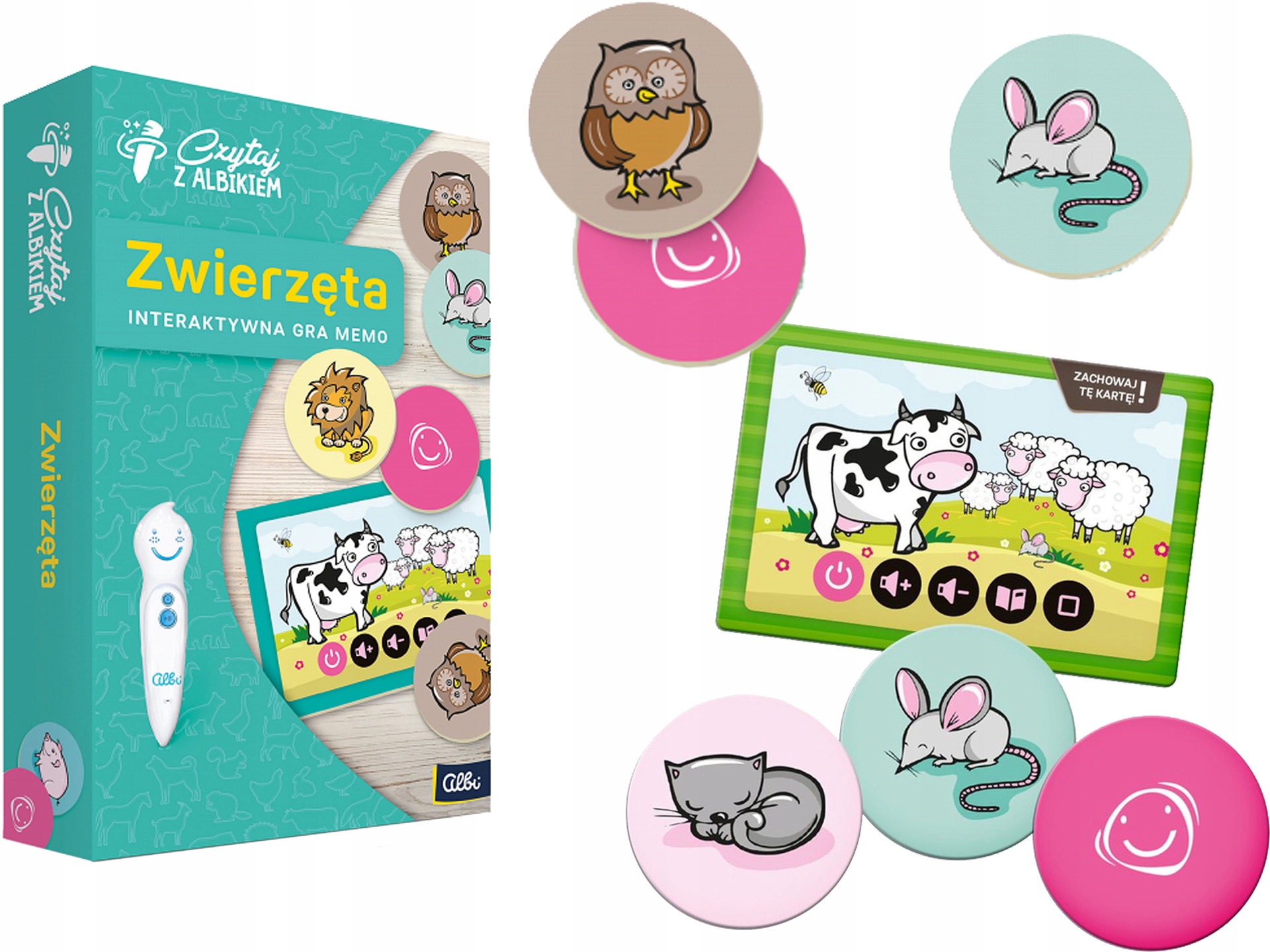 CZYTAJ z ALBIKIEM Interaktywna GRA Memo ZWIERZĘTA Zoo NA WSI Albik MEMORY