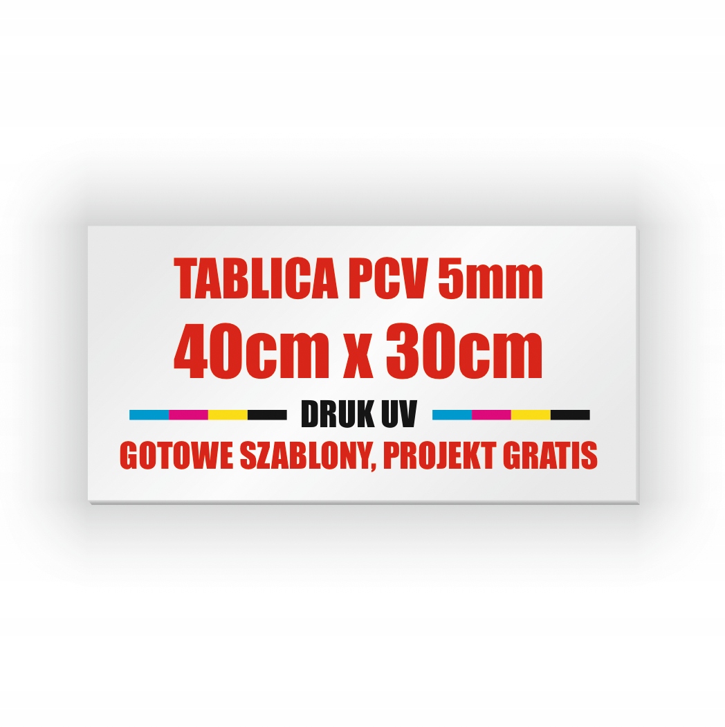 

Tablica Pcv 5mm 30x40 cm druk Uv projekt szablony