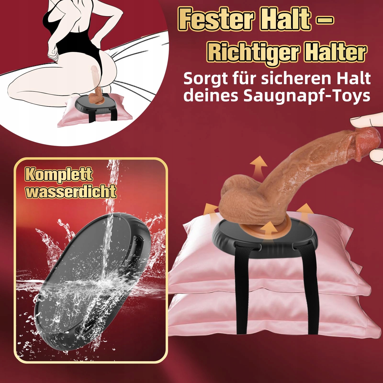 YQLOVE Uchwyt Do Dildo Z Przyssawką Regulowane Paski Do Mebli — miniatura 5