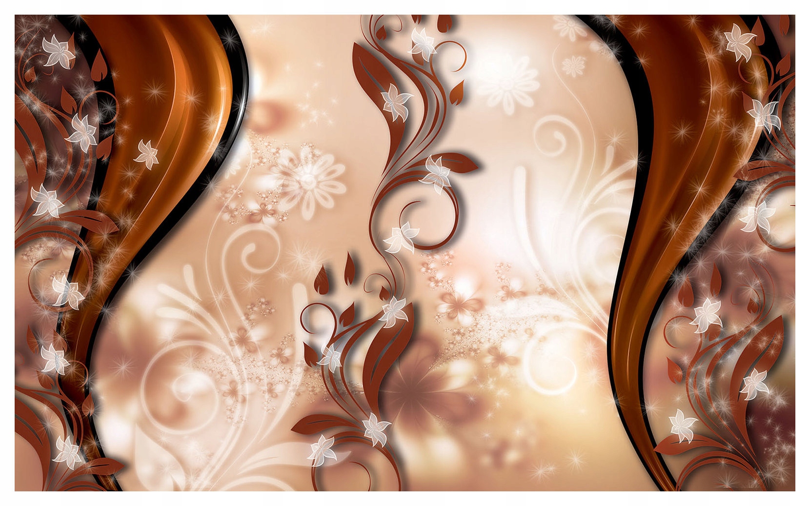 Vliesová fototapeta Zlatá elegance Květiny Ornament Luxus 312x219 lepidlo